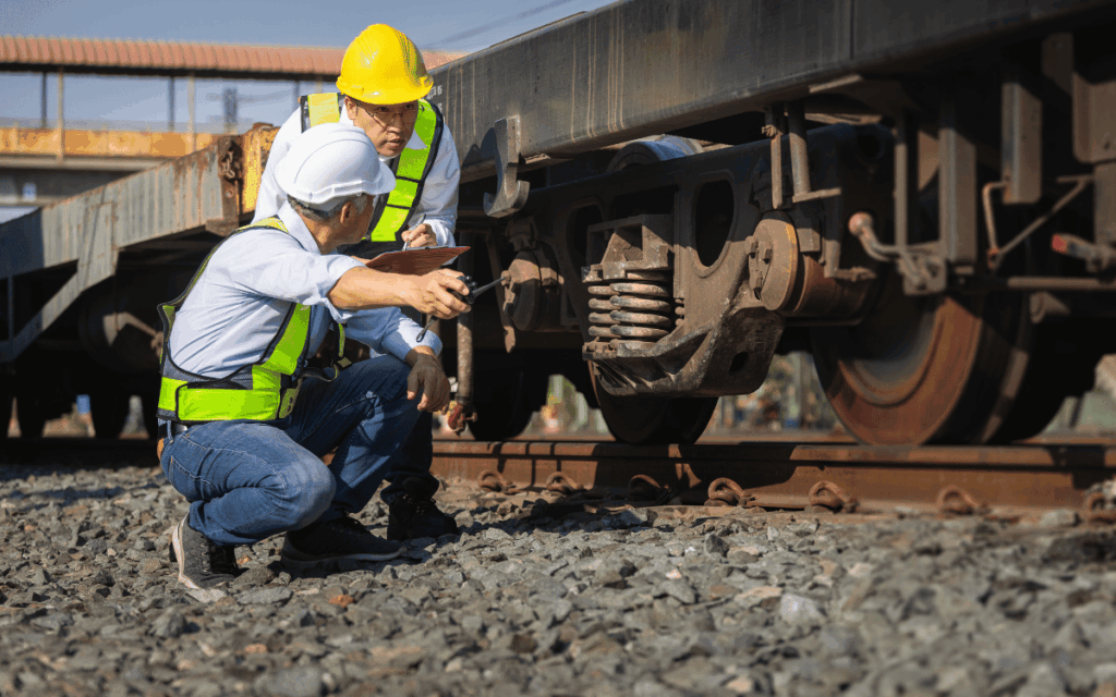 equipo profesional de mantenimiento ferroviario